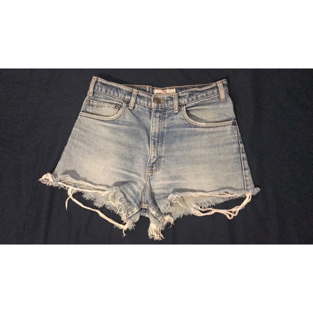 Levi's Light Blue Distressed Denim Jean Shorts